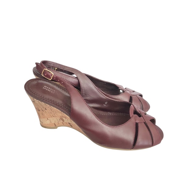 Marks & Spencer Burgundy Slingbacks - Picture 2 of 4